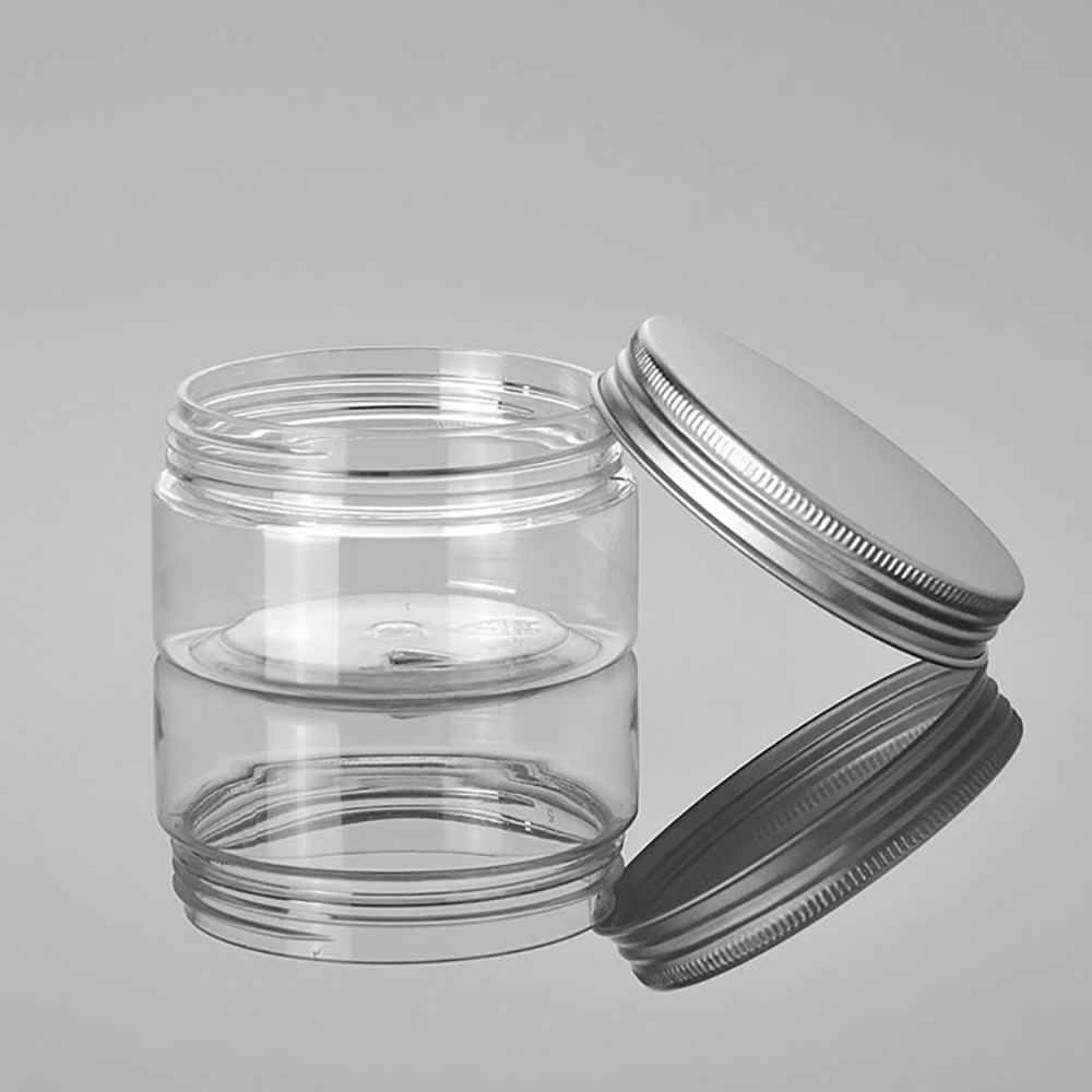 Hot sale 50g 100g 120g 150g 200g airtight plastic food PET cosmetic jar with screw cap lid