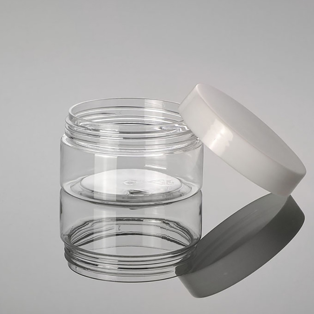 Hot sale 50g 100g 120g 150g 200g airtight plastic food PET cosmetic jar with screw cap lid