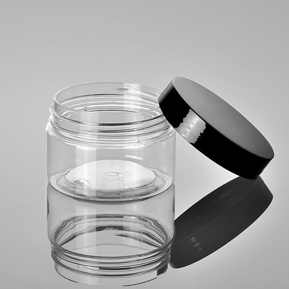 Hot sale 50g 100g 120g 150g 200g airtight plastic food PET cosmetic jar with screw cap lid