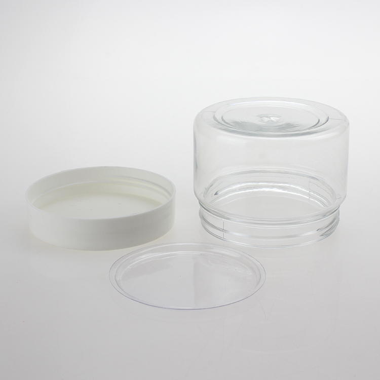 Hot sale 50g 100g 120g 150g 200g airtight plastic food PET cosmetic jar with screw cap lid
