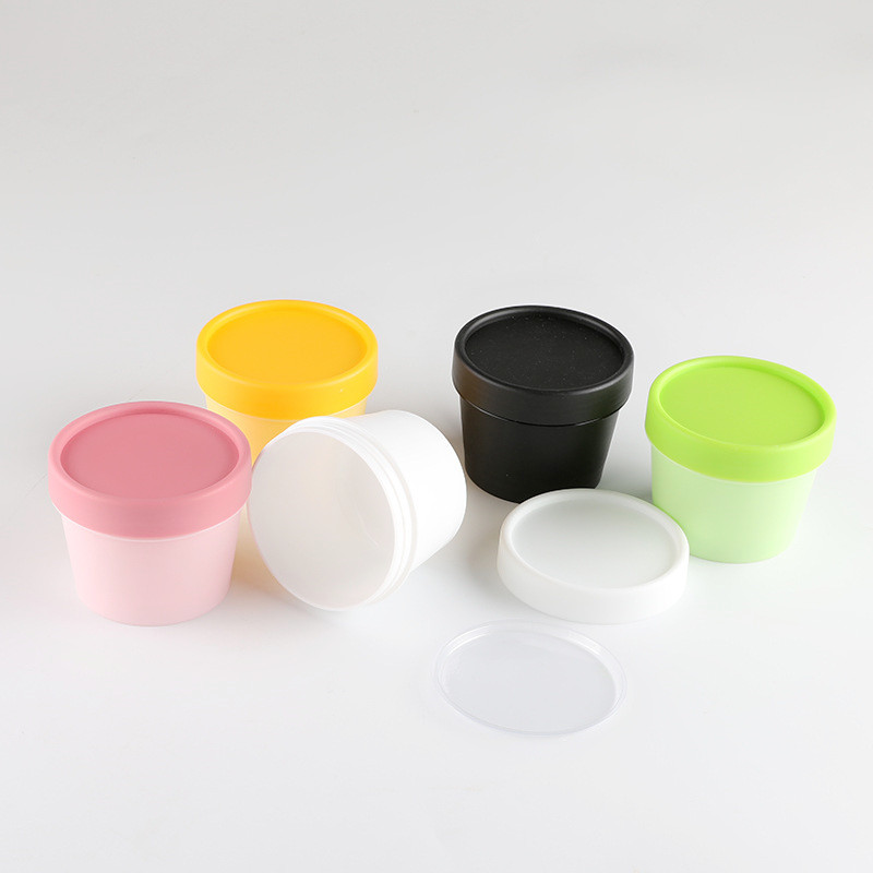 Hot sale 50g 100g 200g PP Straight barrel cream jar face mask plastic jar cosmetic box