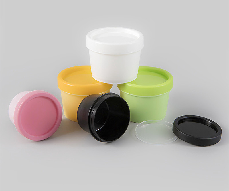 Hot sale 50g 100g 200g PP Straight barrel cream jar face mask plastic jar cosmetic box
