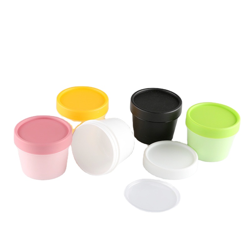 Hot sale 50g 100g 200g PP Straight barrel cream jar face mask plastic jar cosmetic box