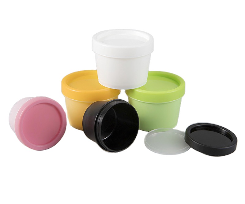 Hot sale 50g 100g 200g PP Straight barrel cream jar face mask plastic jar cosmetic box