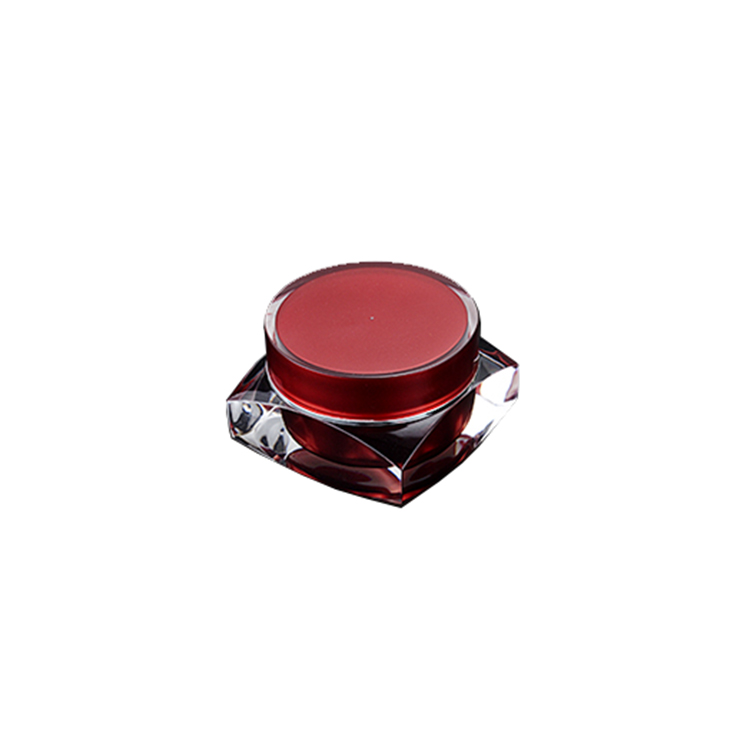 Hot sale 50g dip angle square shape  acrylic cream jar for plastic cosmetic packaing