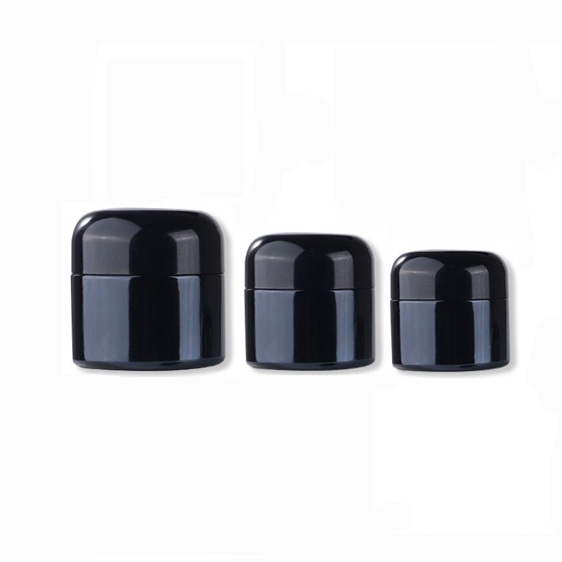 Hot sale 50g reusable Black jar eco friendly cosmetics packaging skin care product container glass cream jar