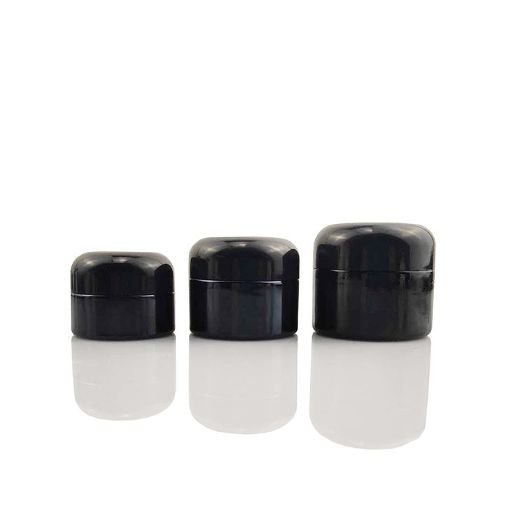 Hot sale 50g reusable Black jar eco friendly cosmetics packaging skin care product container glass cream jar