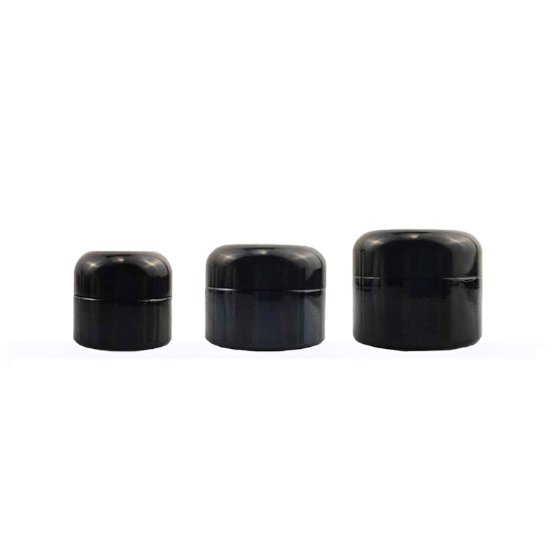 Hot sale 50g reusable Black jar eco friendly cosmetics packaging skin care product container glass cream jar