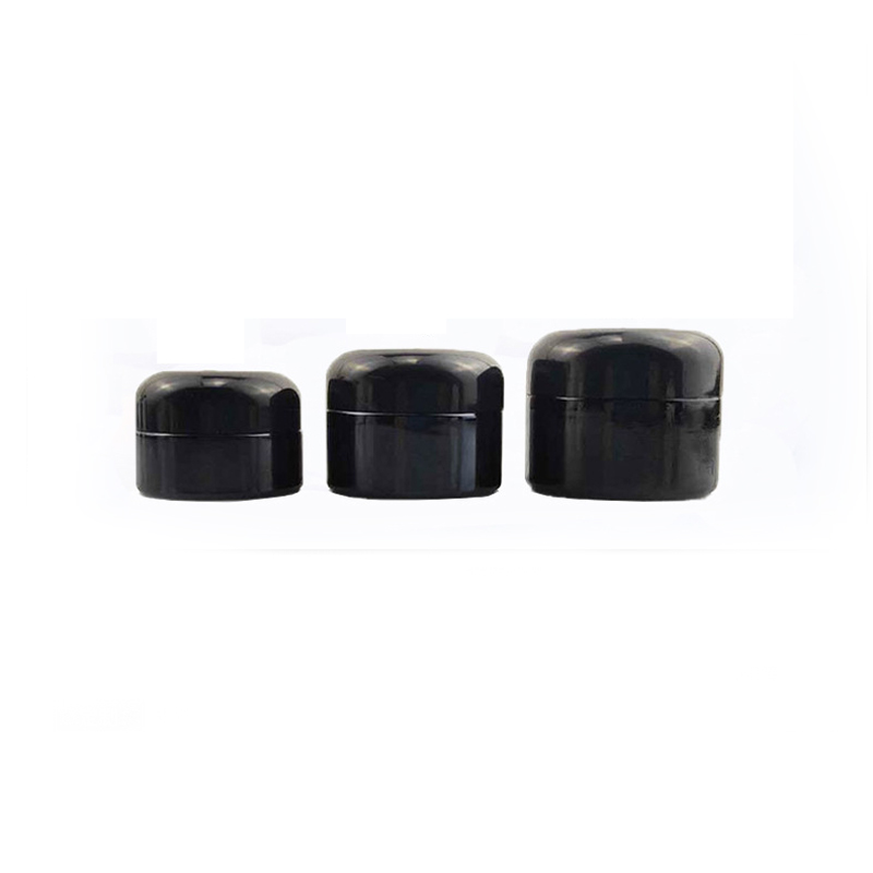 Hot sale 50g reusable Black jar eco friendly cosmetics packaging skin care product container glass cream jar