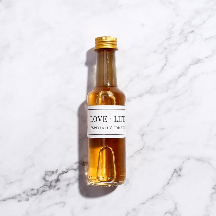 Hot sale 50ml Alcohol Drinking Bottles Glass Round Mini Liquor Spirit Bottles Wholesale