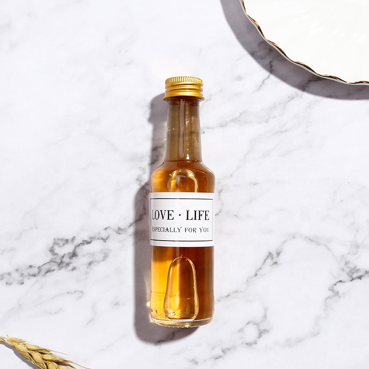 Hot sale 50ml Alcohol Drinking Bottles Glass Round Mini Liquor Spirit Bottles Wholesale