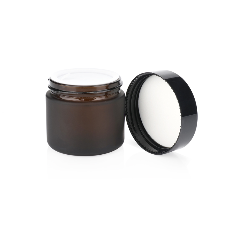 Hot sale 5g 15g 30g 50g 100g cosmetic frosted amber glass cream jar for skincare