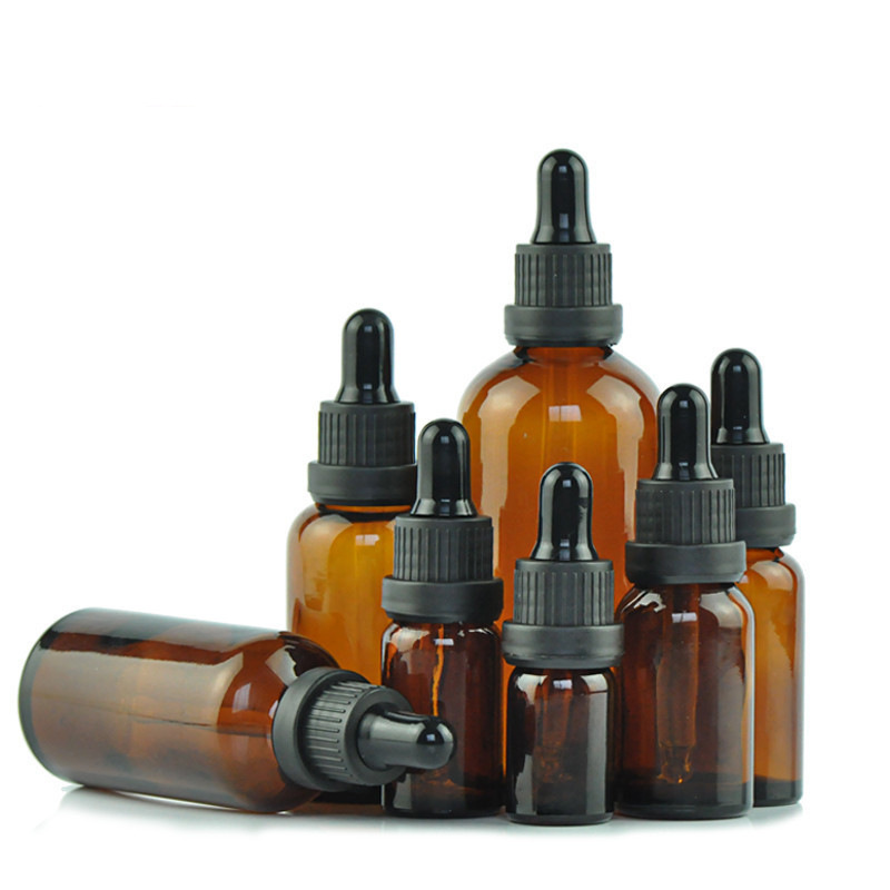 Hot sale 5ml 10ml 15ml 20ml 30ml 50ml 100ml amber essential oil glass bottle