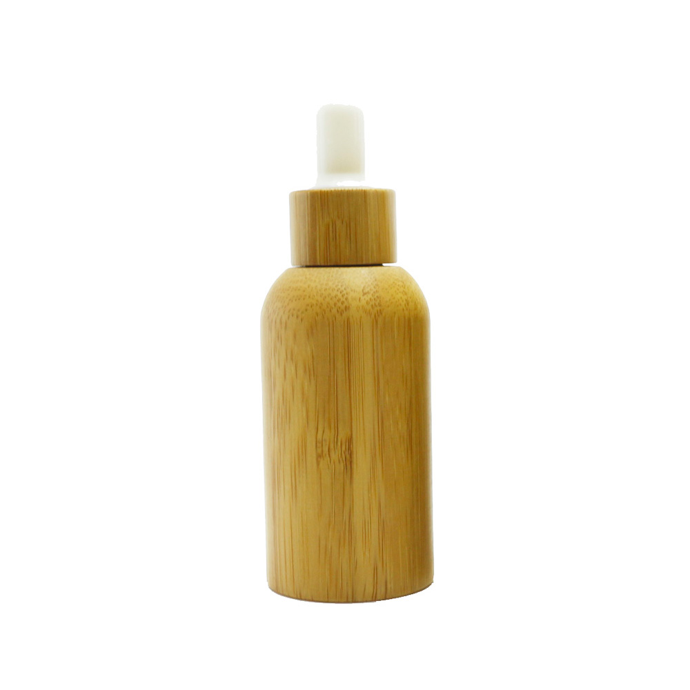Hot sale 5ml 10ml 15ml 20ml 30ml 50ml 100ml essential oil glass bottle with bamboo dropper cap BP-343K