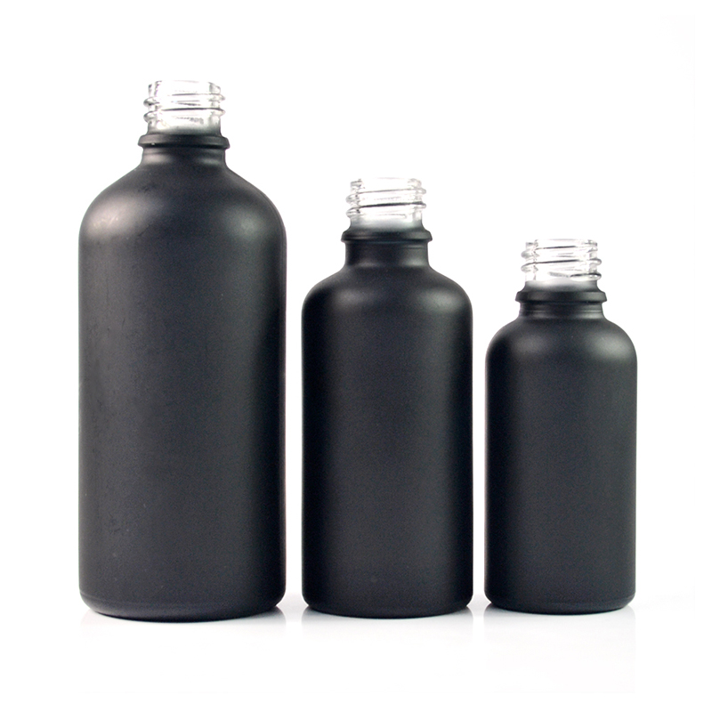 Hot sale 5ml 10ml 15ml 20ml 30ml 50ml 60ml 100ml matte black perfume glass spray bottle with aluminum pump sprayer