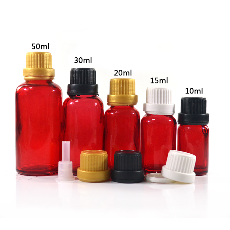 Hot sale 5ml 10ml 15ml 30ml 50ml 60ml 100ml painting clear black essential oil glass dropper bottle with bamboo cap