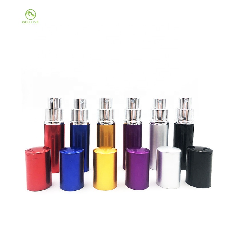 Hot sale! 5ml 10ml 15ml Metal Pocket Portable Mini Travel Spray Bottom Refillable Bottles Aluminum Perfume Atomize