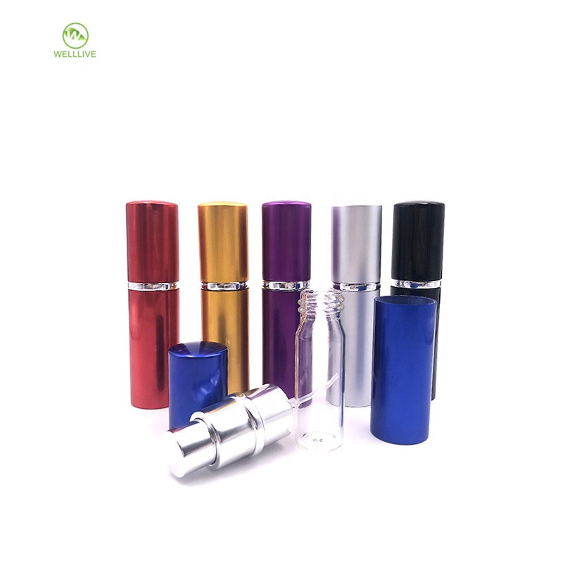Hot sale! 5ml 10ml 15ml Metal Pocket Portable Mini Travel Spray Bottom Refillable Bottles Aluminum Perfume Atomize