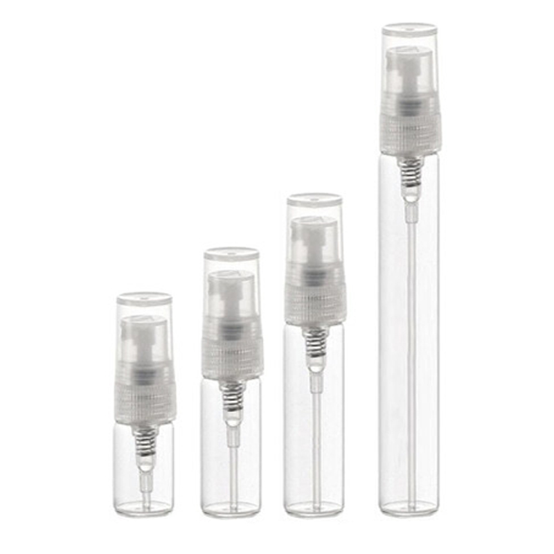 Hot sale 5ml 15ml Black Plastic Fine Mist Sprayer Clear Bottle Spray 25ml Perfume Test Bottles Perfum Glass Bottl/