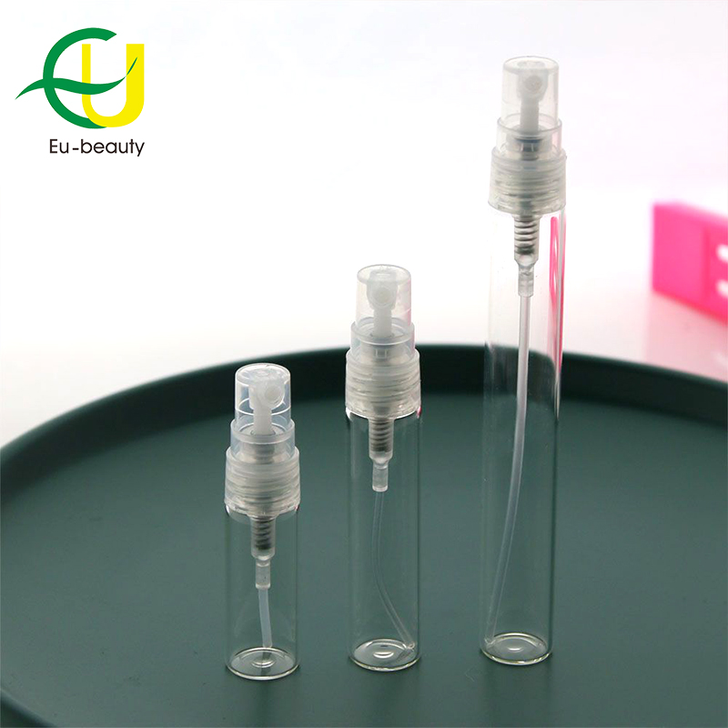 Hot sale 5ml 15ml Black Plastic Fine Mist Sprayer Clear Bottle Spray 25ml Perfume Test Bottles Perfum Glass Bottl/