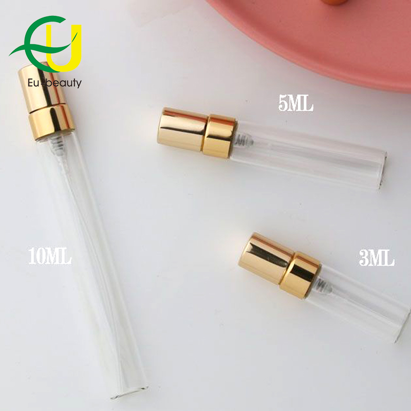 Hot sale 5ml 15ml Black Plastic Fine Mist Sprayer Clear Bottle Spray 25ml Perfume Test Bottles Perfum Glass Bottl/