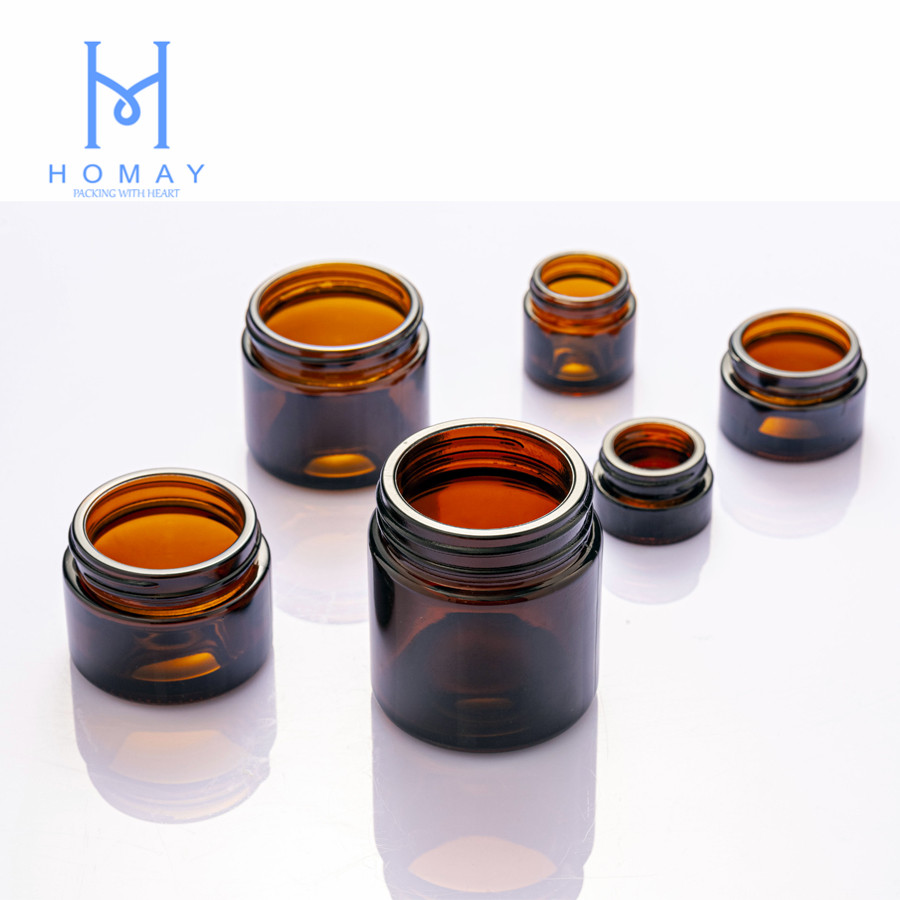 Hot sale 60ml amber clear cosmetic packaging cream glass jar