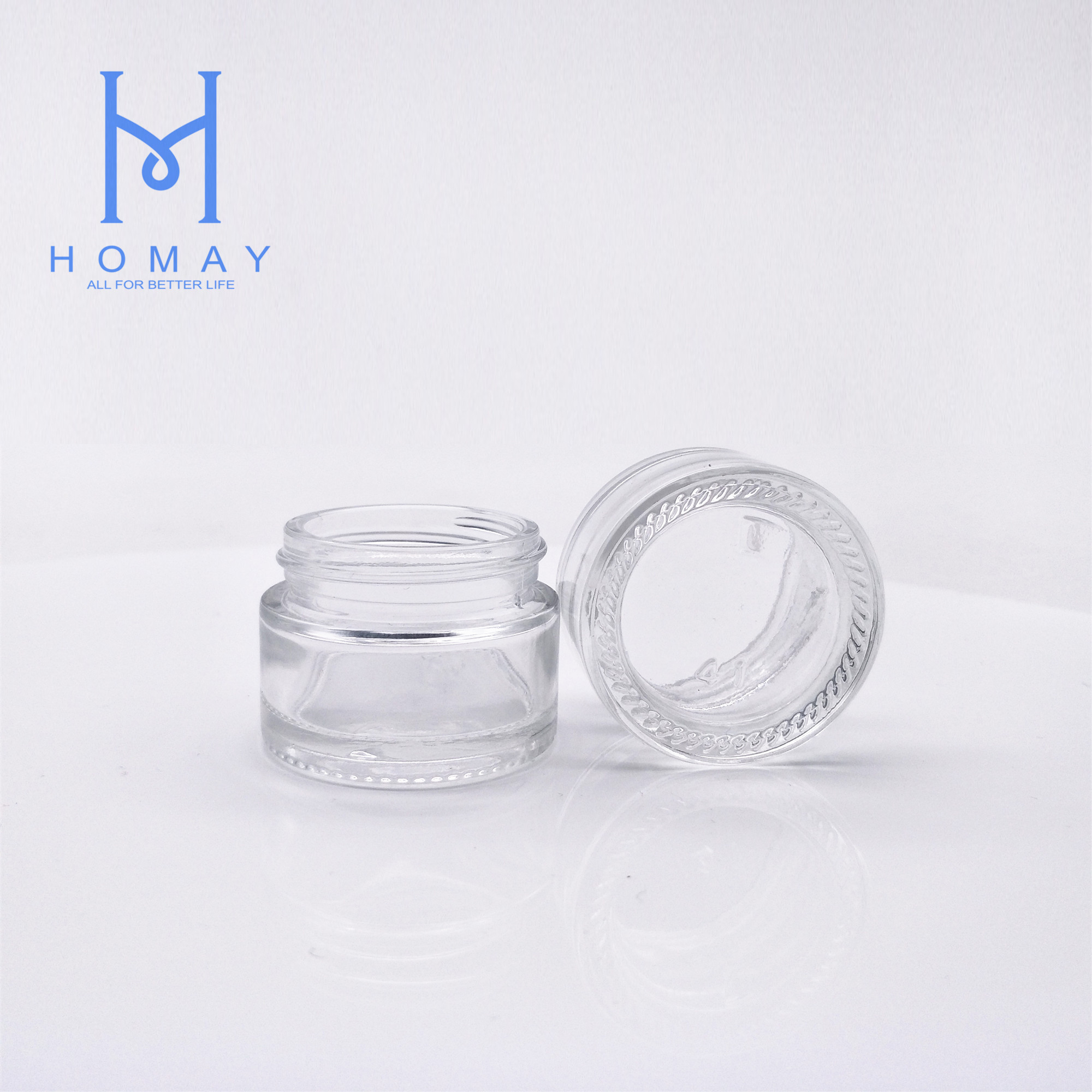 Hot sale 60ml amber clear cosmetic packaging cream glass jar