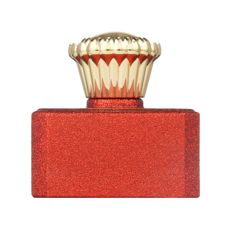 Hot sale 70ml Square Red Spray Glass Bottle of Perfume