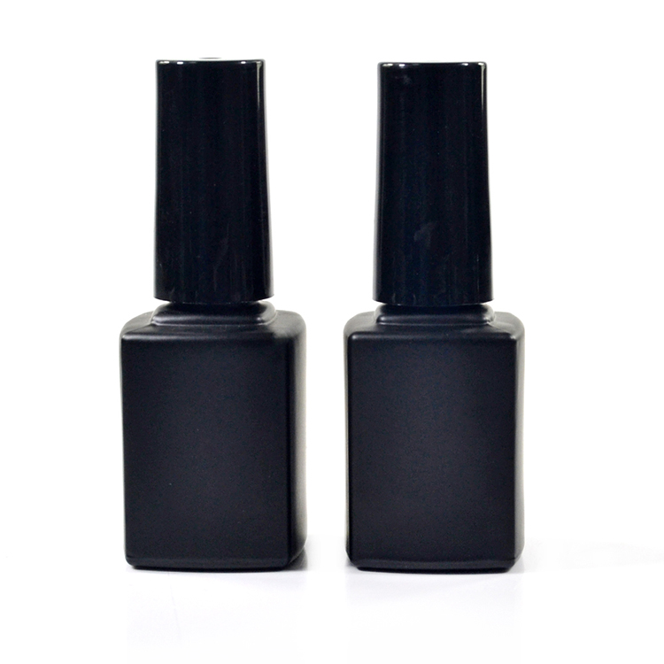 Hot sale 7ml 9ml 11ml 13ml 15ml 17ml black nail polish bottle with black cap