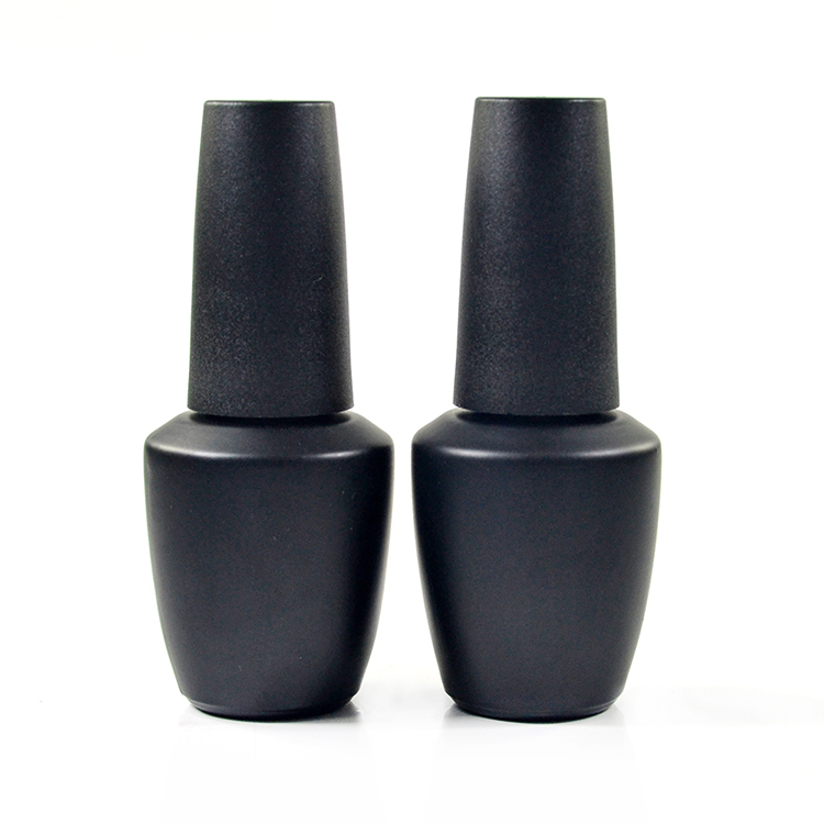 Hot sale 7ml 9ml 11ml 13ml 15ml 17ml black nail polish bottle with black cap