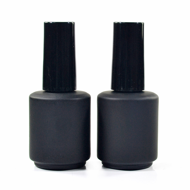 Hot sale 7ml 9ml 11ml 13ml 15ml 17ml black nail polish bottle with black cap
