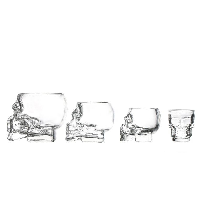 Hot sale Clear High Quality Flint Liquor Customize Skull Glass Bottle Factory