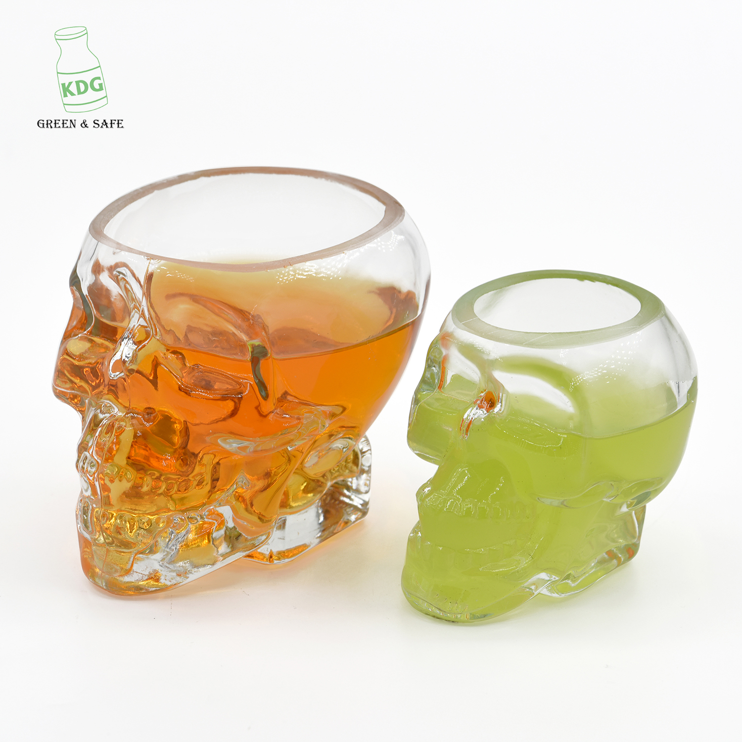 Hot sale Clear High Quality Flint Liquor Customize Skull Glass Bottle Factory