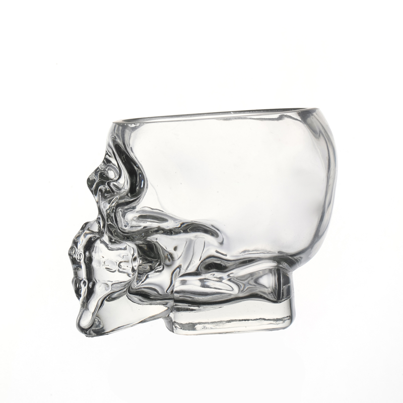 Hot sale Clear High Quality Flint Liquor Customize Skull Glass Bottle Factory