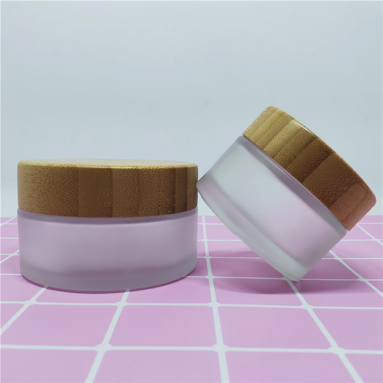 Hot sale Clear cosmetic glass jar 60g with aluminium lid
