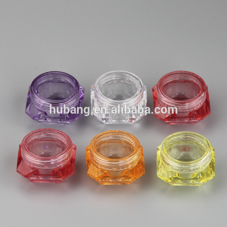 Hot sale Clear diamond 3ml 5g Skin Care Cream PS cosmetic cream jars