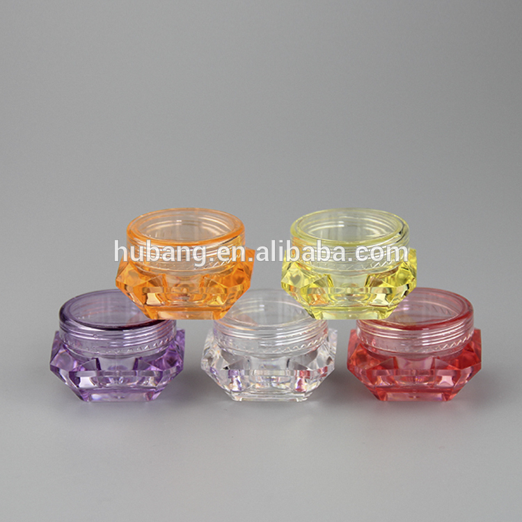 Hot sale Clear diamond 3ml 5g Skin Care Cream PS cosmetic cream jars