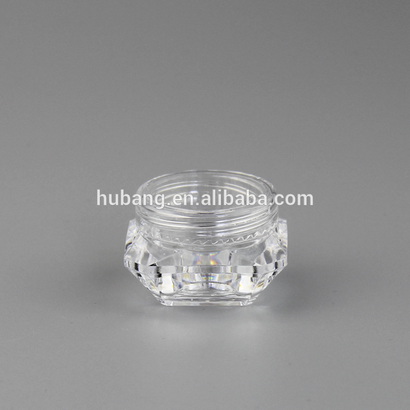 Hot sale Clear diamond 3ml 5g Skin Care Cream PS cosmetic cream jars