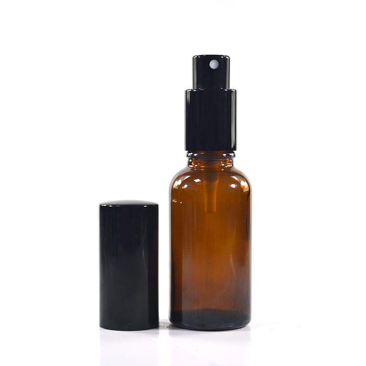 Hot sale Cosmetic bottle 100ml amber perfume lotion serum glass bottle with pump sprayer cap