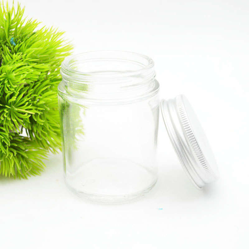 Hot sale Custom decorative glass candle jar with lid for candle making