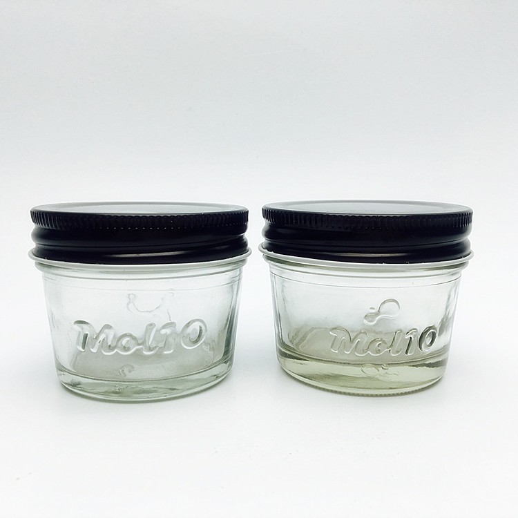 Hot sale Embossed candy jars glass wide mouth glass airtight storage small jars