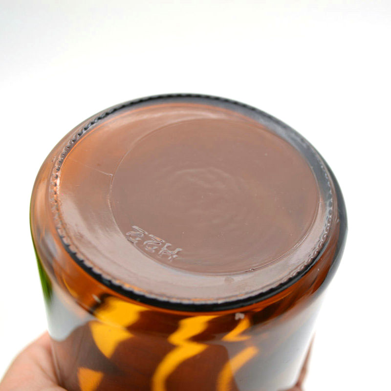 Hot sale Empty Cylinder Amber Canister Shape Glass Candle Jar 250ml Glass Jar With Aluminium Lid