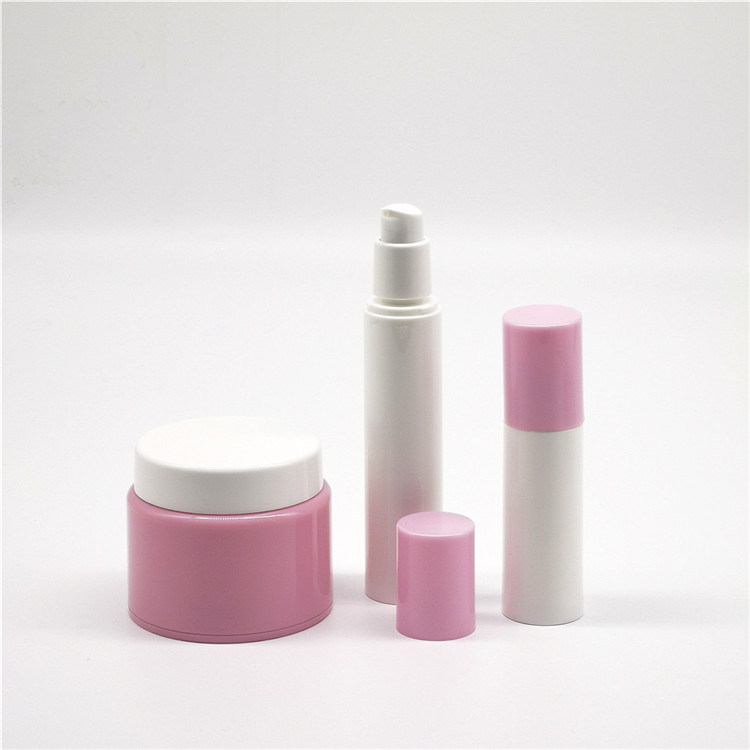 Hot sale Empty Eco friendly PP Plastic Pink round cosmetic container cream