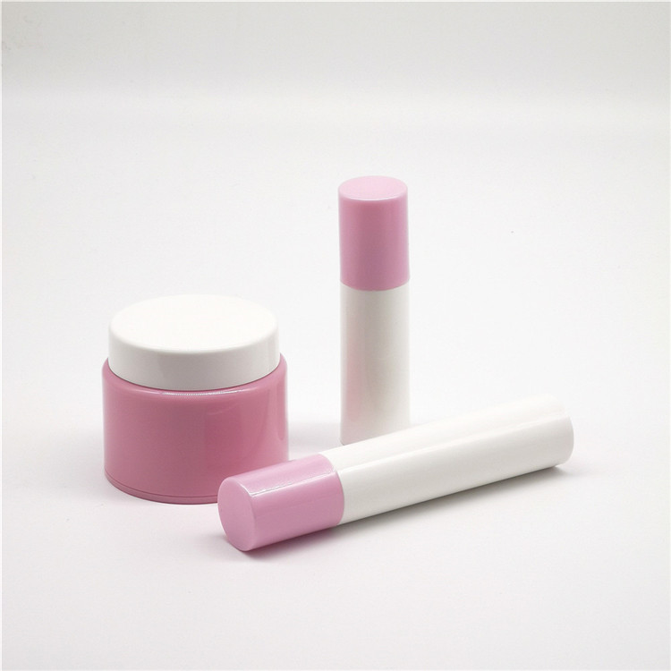 Hot sale Empty Eco friendly PP Plastic Pink round cosmetic container cream