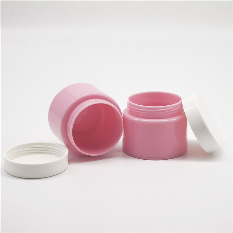 Hot sale Empty Eco friendly PP Plastic Pink round cosmetic container cream
