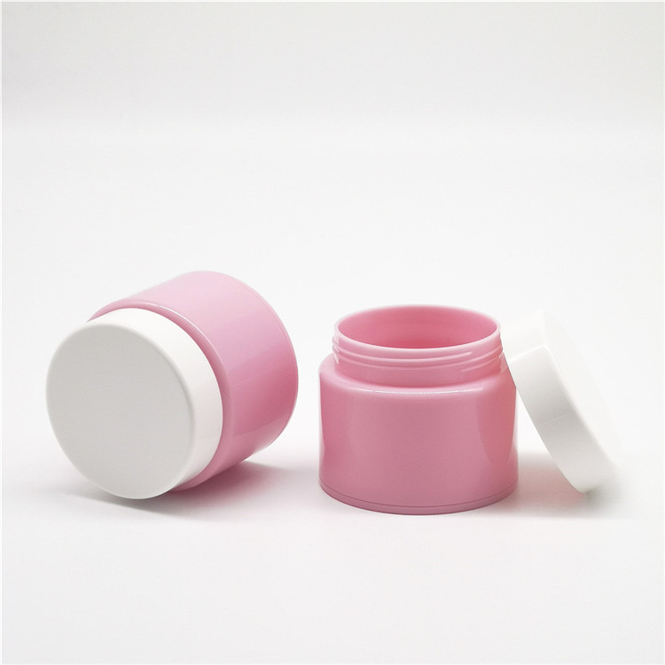 Hot sale Empty Eco friendly PP Plastic Pink round cosmetic container cream