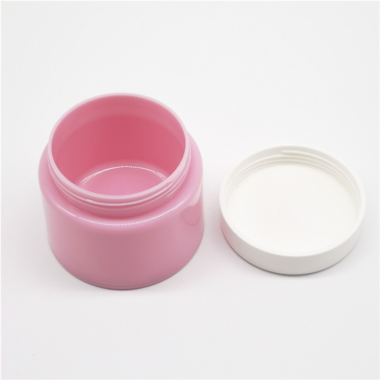 Hot sale Empty Eco friendly PP Plastic round 90ml cosmetic cream pink jar