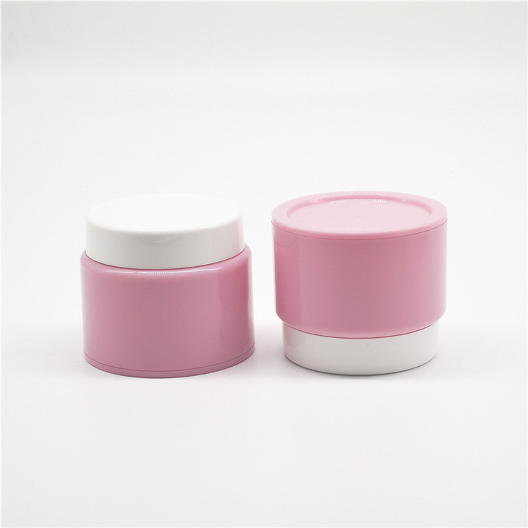 Hot sale Empty Eco friendly PP Plastic round 90ml cosmetic cream pink jar