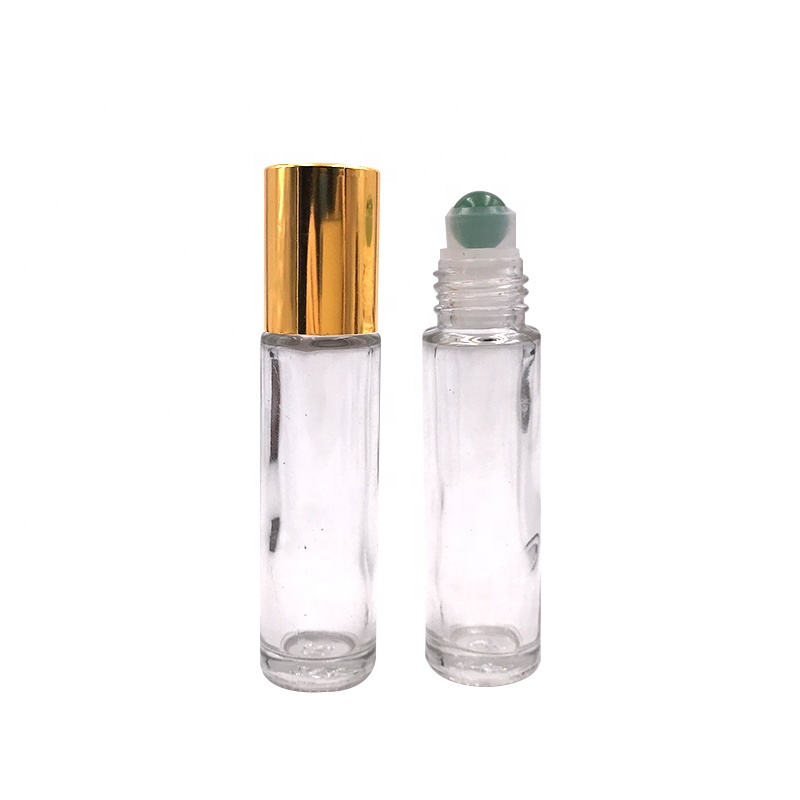 Hot sale Empty Essential Oil Glass Roller Bottle 10ml Amber Blue Clear Roll on Bottles with Metal Roller Ball