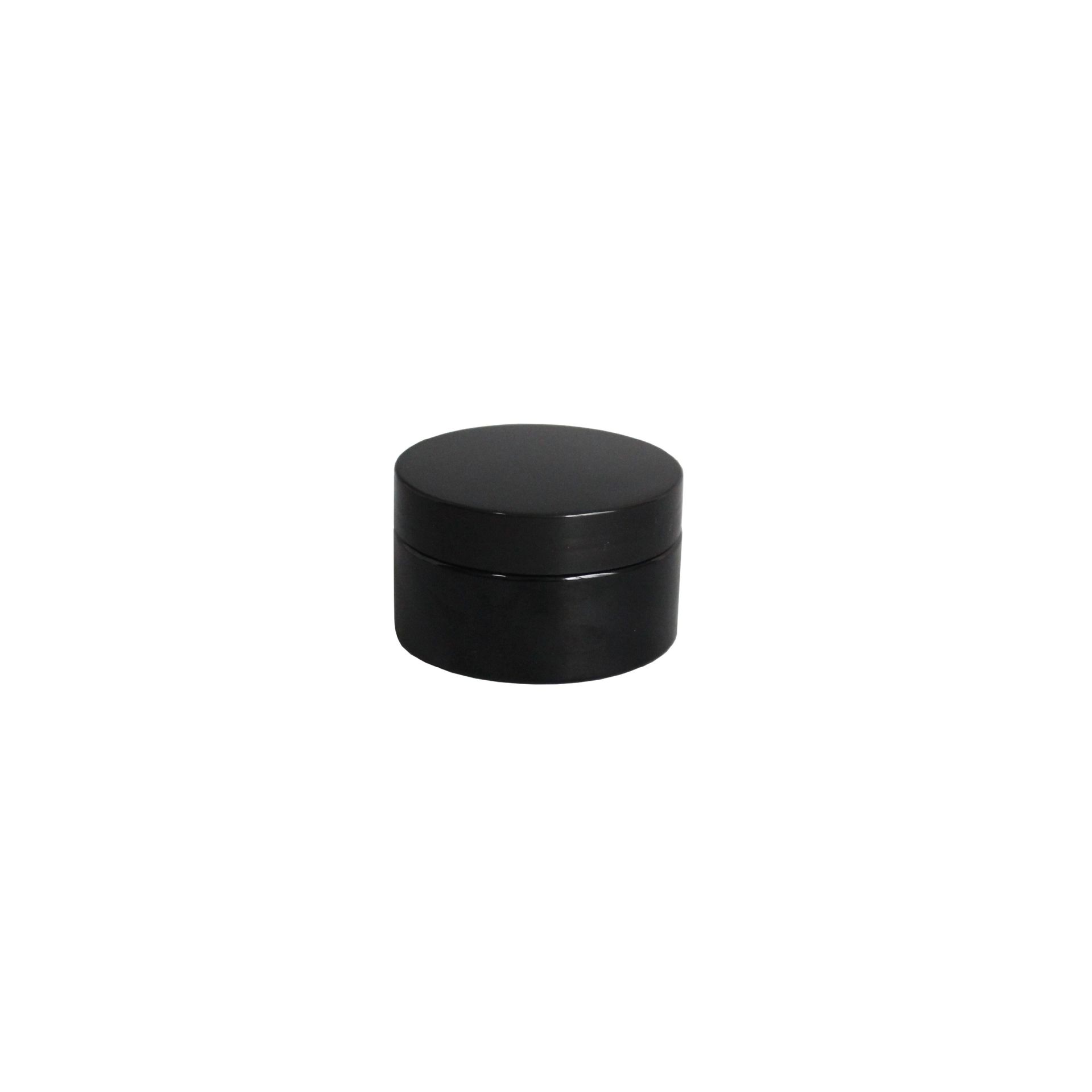 Hot sale Luxury 100 ml sealed Wide mouth matte black round shape jar with white lid